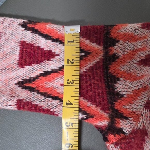 Anthropologie Sleeping On Snow Red Wool Long Open Front Waterfall Cardigan S - Picture 10 of 10